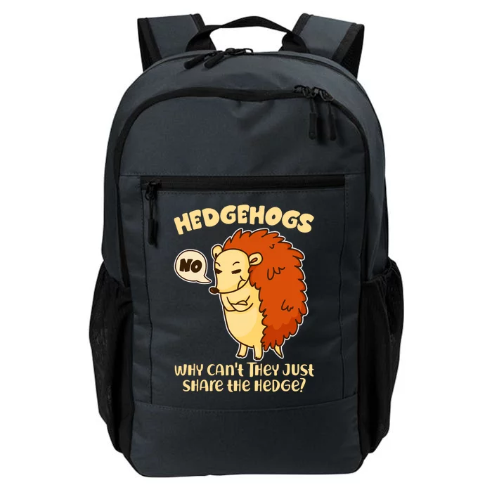 Cute Funny Hedgehogs Why Can't They Just Share the Hedge? Daily Commute Backpack