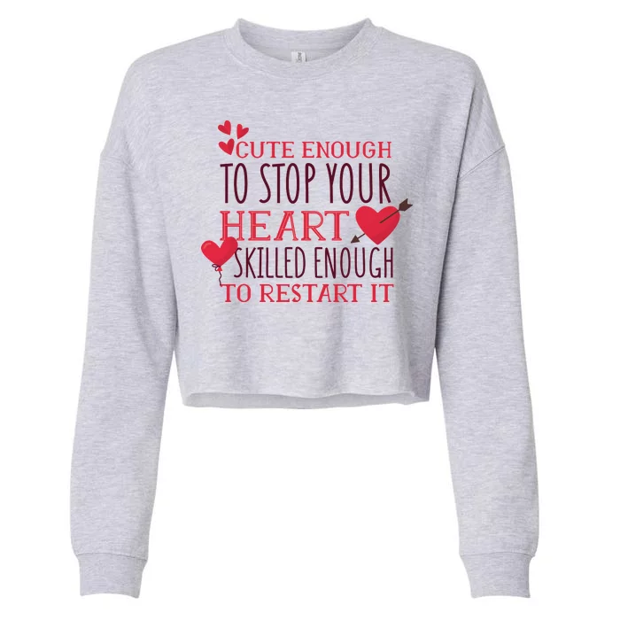 Cute Funny Nurse Meme Cropped Pullover Crew