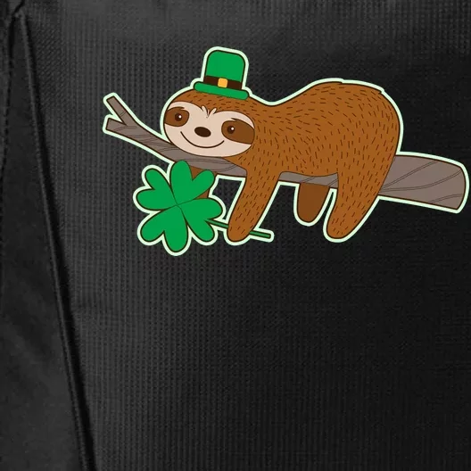 Cute Funny St Patrick's Day Sloth City Backpack