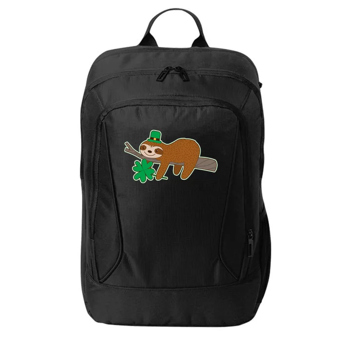 Cute Funny St Patrick's Day Sloth City Backpack