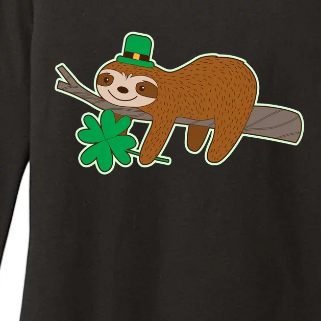 Cute Funny St Patrick's Day Sloth Womens CVC Long Sleeve Shirt