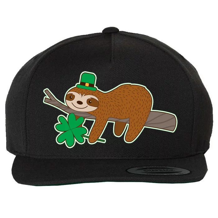 Cute Funny St Patrick's Day Sloth Wool Snapback Cap