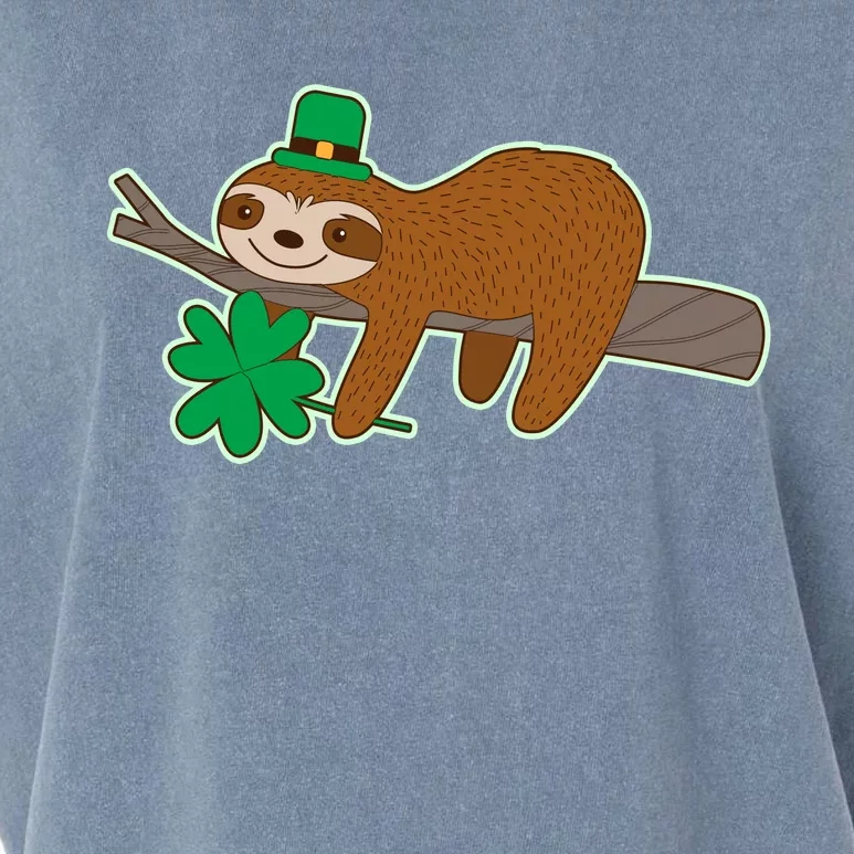 Cute Funny St Patrick's Day Sloth Garment-Dyed Women's Muscle Tee