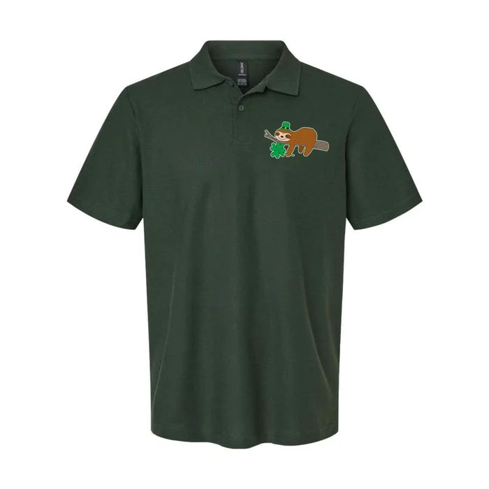 Cute Funny St Patrick's Day Sloth Softstyle Adult Sport Polo