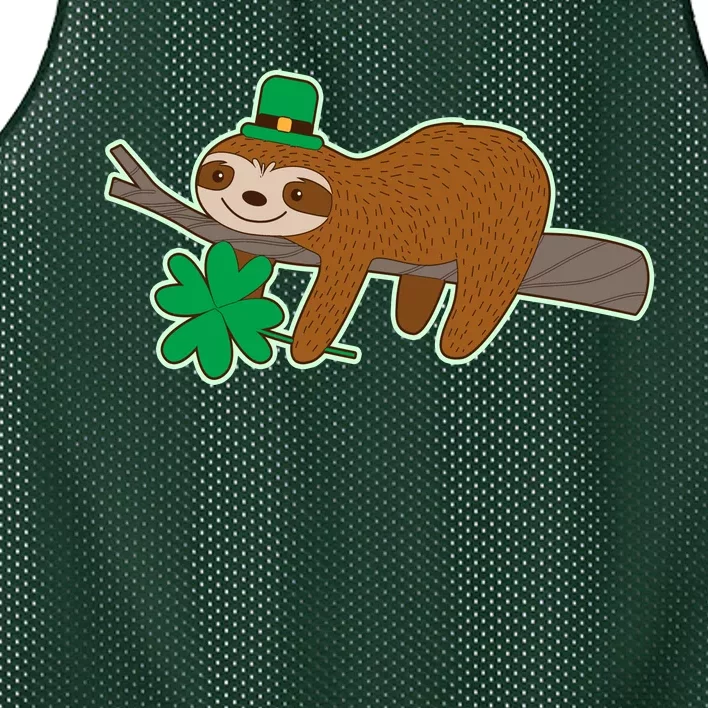 Cute Funny St Patrick's Day Sloth Mesh Reversible Basketball Jersey Tank