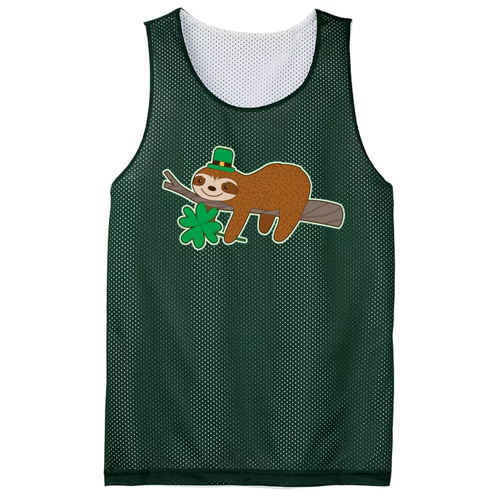 Cute Funny St Patrick's Day Sloth Mesh Reversible Basketball Jersey Tank