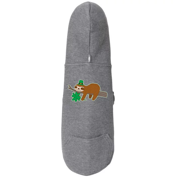 Cute Funny St Patrick's Day Sloth Doggie 3-End Fleece Hoodie