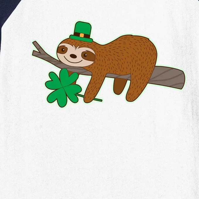 Cute Funny St Patrick's Day Sloth Baseball Sleeve Shirt