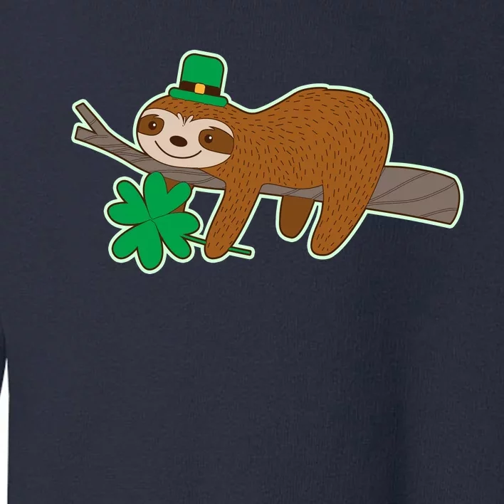 Cute Funny St Patrick's Day Sloth Toddler Sweatshirt