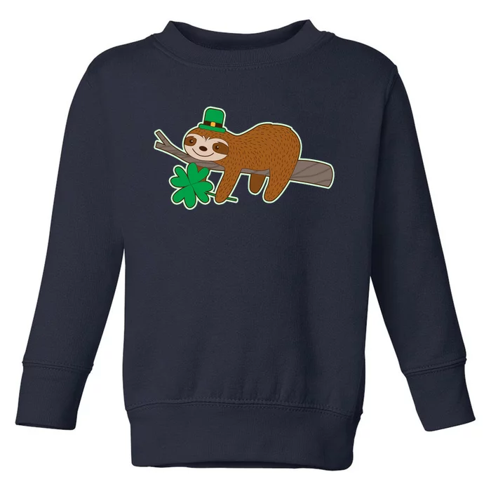 Cute Funny St Patrick's Day Sloth Toddler Sweatshirt