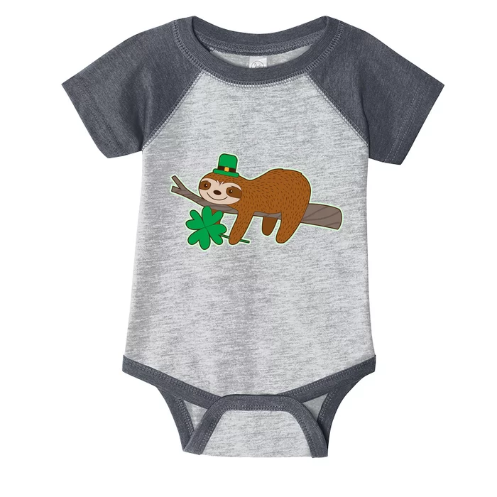 Cute Funny St Patrick's Day Sloth Infant Baby Jersey Bodysuit