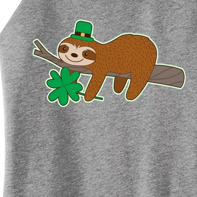 Cute Funny St Patrick's Day Sloth Women’s Perfect Tri Rocker Tank