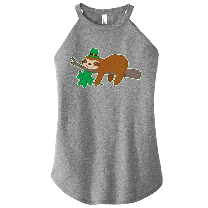 Cute Funny St Patrick's Day Sloth Women’s Perfect Tri Rocker Tank