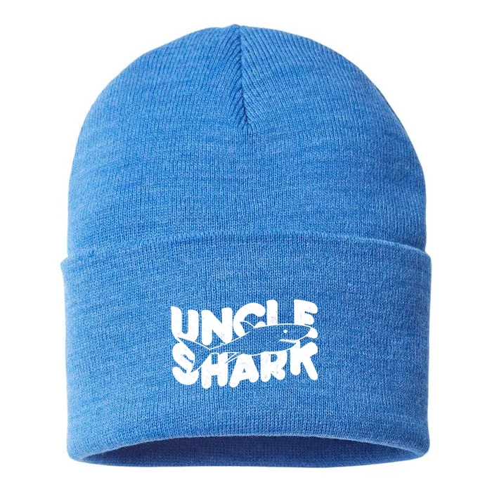 Cute Funny Uncle Shark Sustainable Knit Beanie