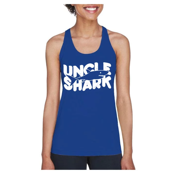 Cute Funny Uncle Shark Women's Racerback Tank