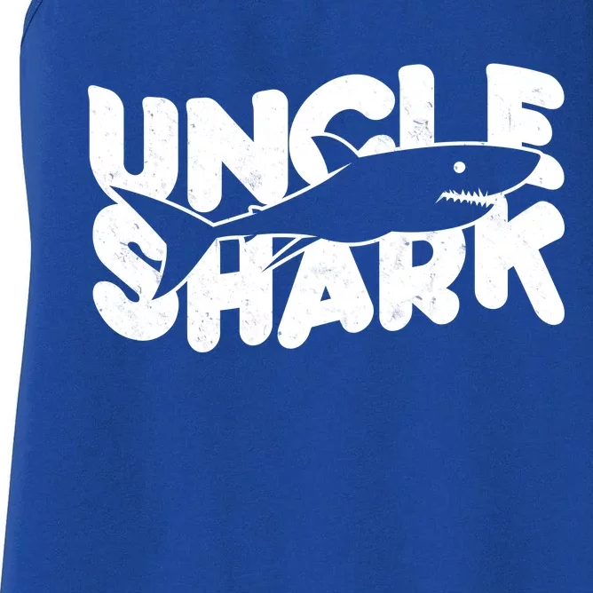 Cute Funny Uncle Shark Women's Racerback Tank