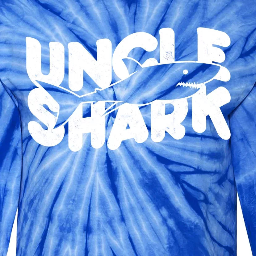 Cute Funny Uncle Shark Tie-Dye Long Sleeve Shirt