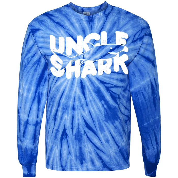 Cute Funny Uncle Shark Tie-Dye Long Sleeve Shirt