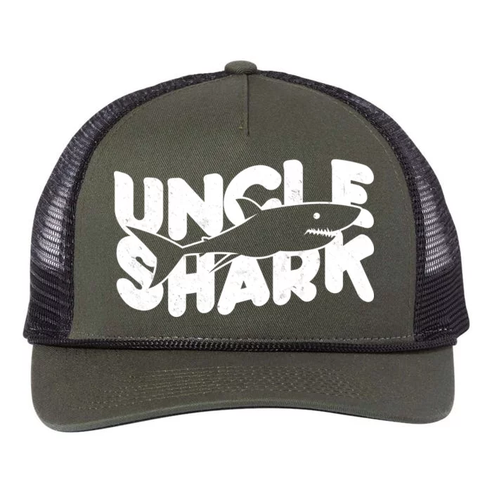 Cute Funny Uncle Shark Retro Rope Trucker Hat Cap