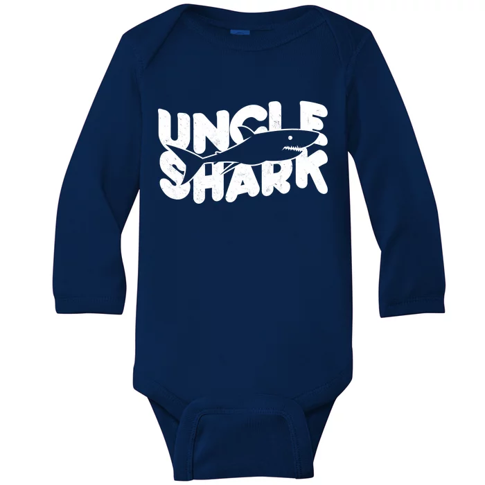 Cute Funny Uncle Shark Baby Long Sleeve Bodysuit