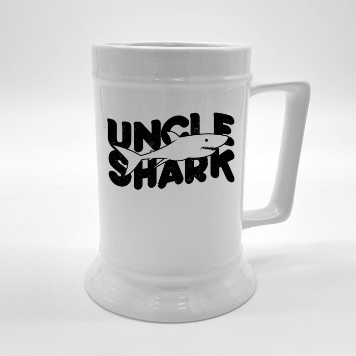 Cute Funny Uncle Shark Front & Back Beer Stein