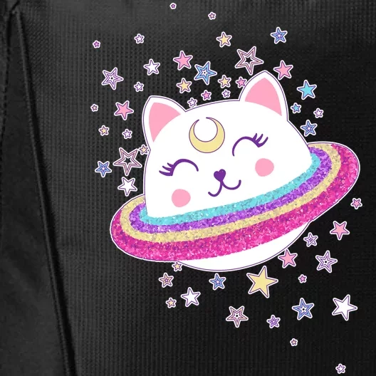 Cute Galaxy Saturn Cat City Backpack