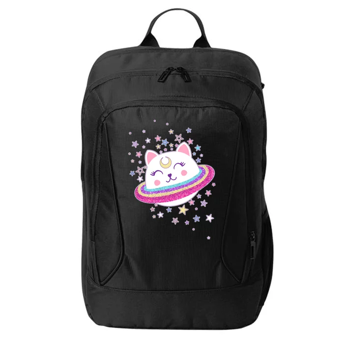 Cute Galaxy Saturn Cat City Backpack