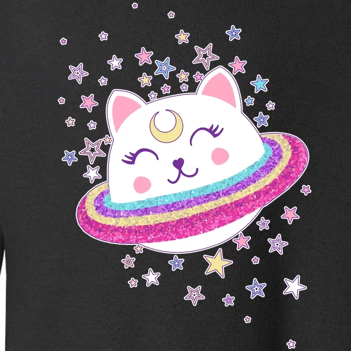 Cute Galaxy Saturn Cat Toddler Sweatshirt