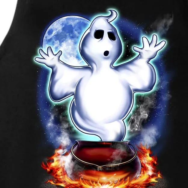 Cute Ghost Halloween Ladies Tri-Blend Wicking Tank