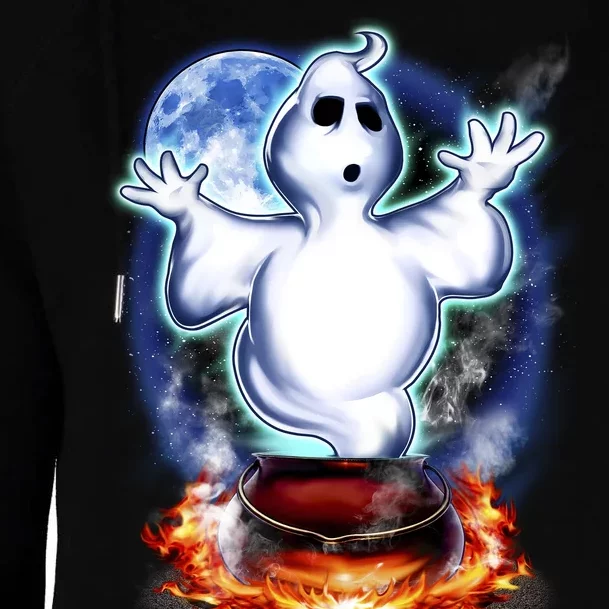 Cute Ghost Halloween Womens Funnel Neck Pullover Hood