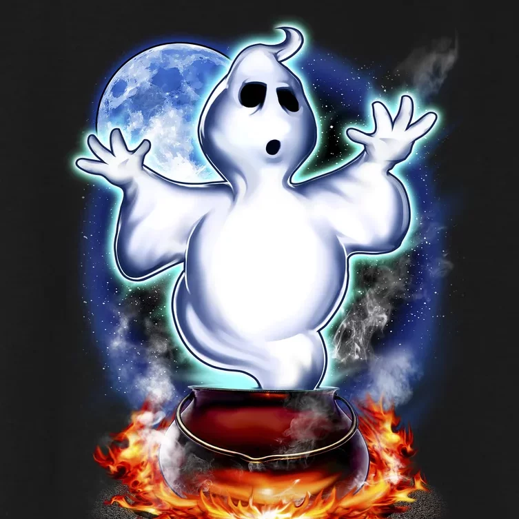 Cute Ghost Halloween Women's Crop Top Tee