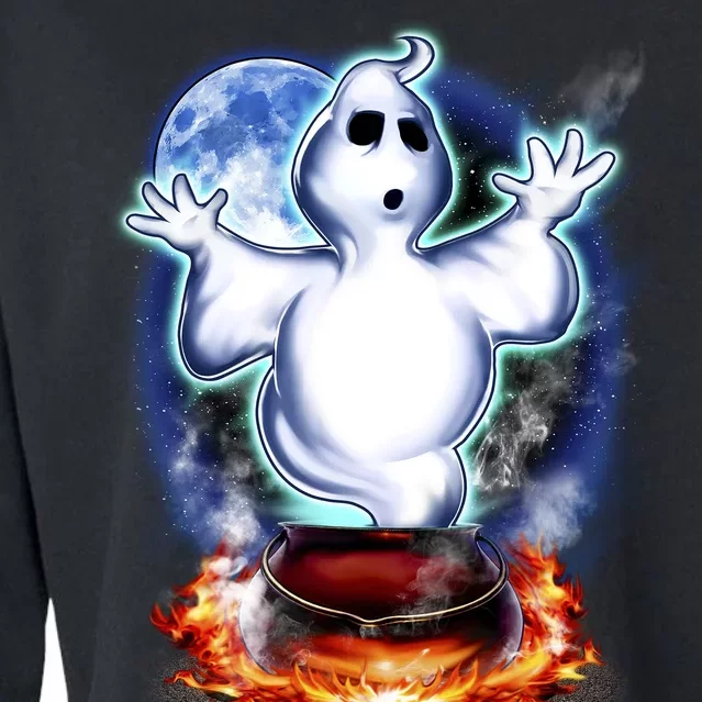 Cute Ghost Halloween Cropped Pullover Crew