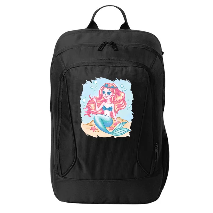 Cute Girl Mermaid City Backpack