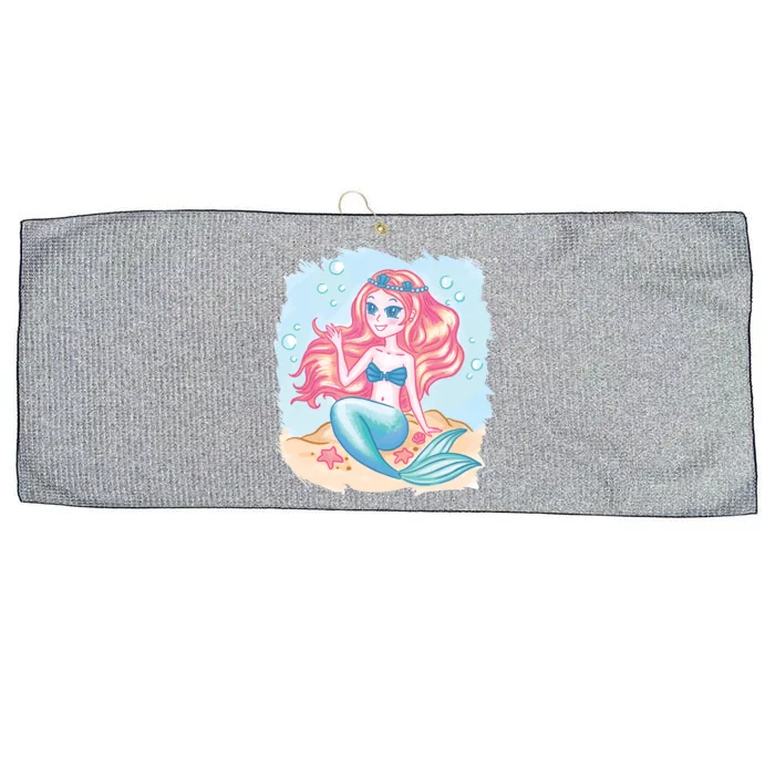 Cute Girl Mermaid Large Microfiber Waffle Golf Towel