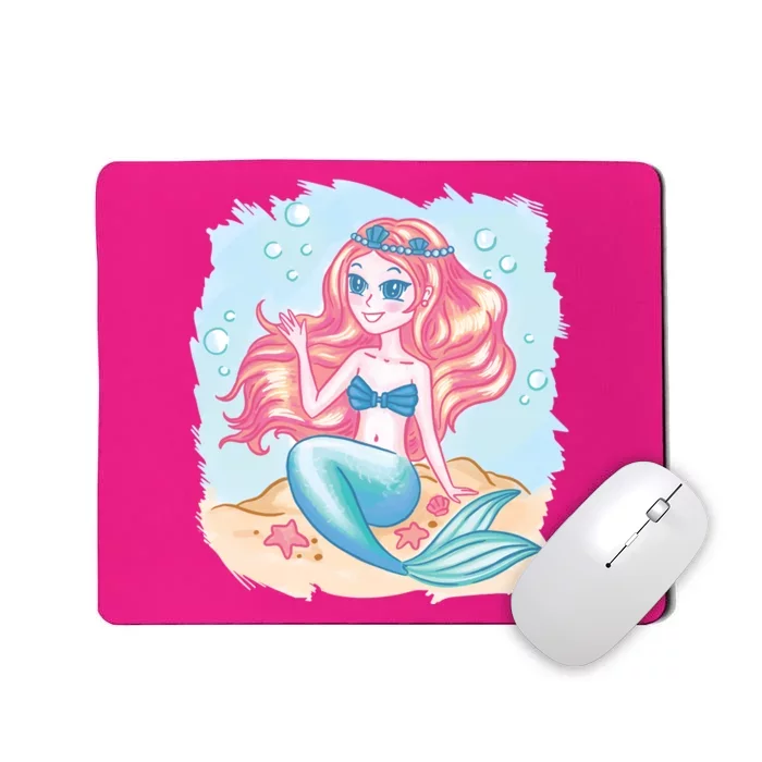 Cute Girl Mermaid Mousepad