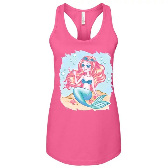 Cute Girl Mermaid Women's Racerback Tank