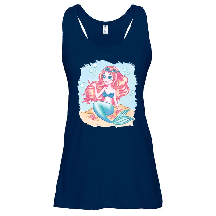 Cute Girl Mermaid Ladies Essential Flowy Tank