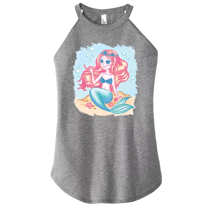 Cute Girl Mermaid Women’s Perfect Tri Rocker Tank