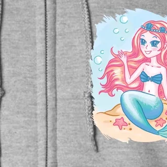 Cute Girl Mermaid Full Zip Hoodie