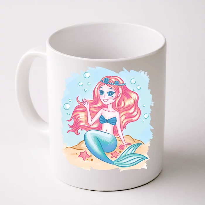 Cute Girl Mermaid Front & Back Coffee Mug