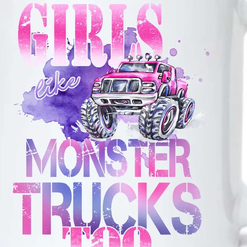 Cute Girls Like Monster Trucks Too Awesome Black Color Changing Mug