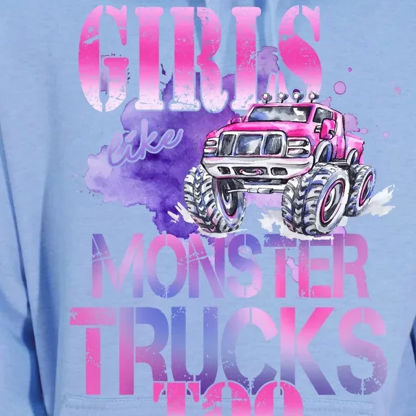 Cute Girls Like Monster Trucks Too Awesome Unisex Surf Hoodie