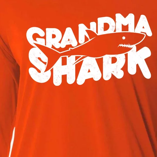 Cute Grandma Shark Cooling Performance Long Sleeve Crew