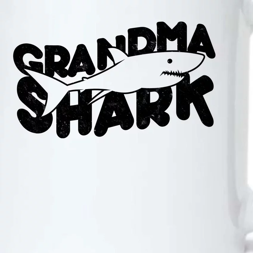 Cute Grandma Shark Black Color Changing Mug