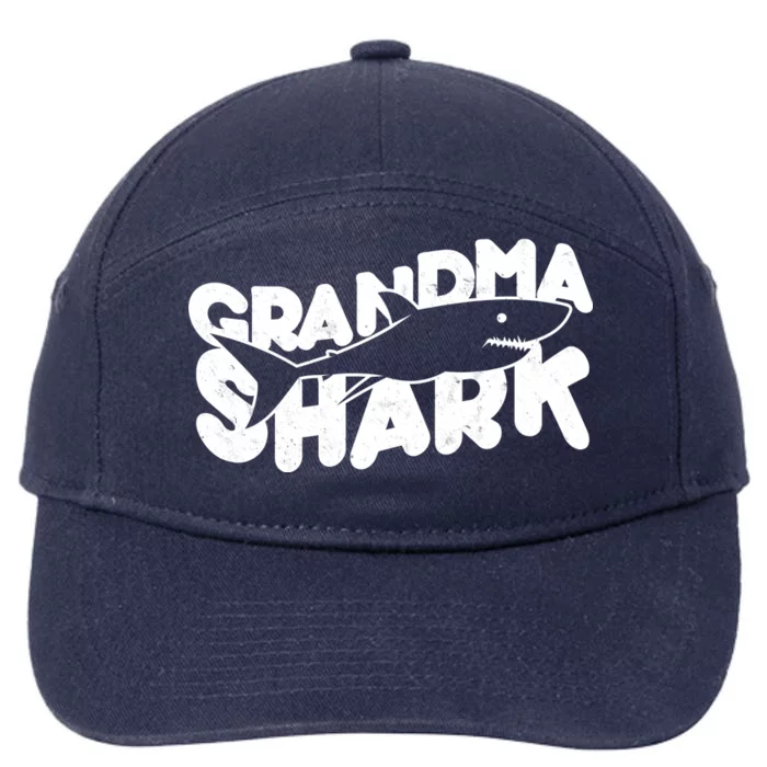 Cute Grandma Shark 7-Panel Snapback Hat