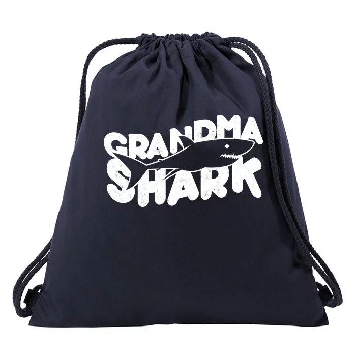 Cute Grandma Shark Drawstring Bag