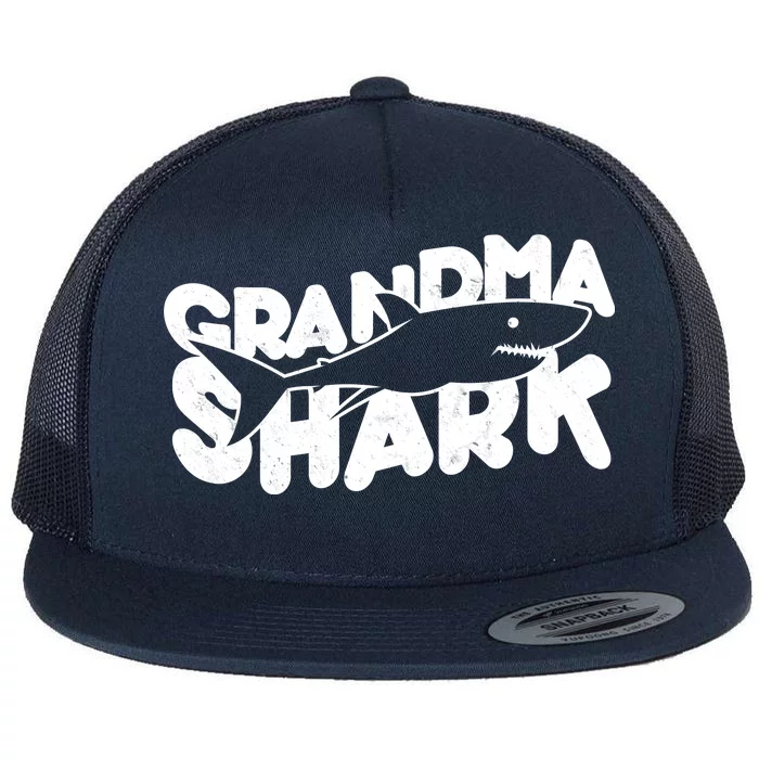 Cute Grandma Shark Flat Bill Trucker Hat