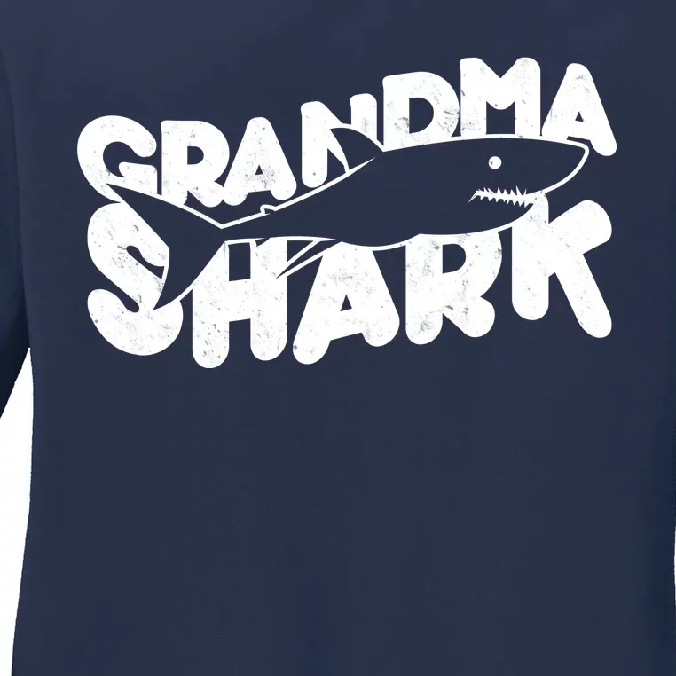 Cute Grandma Shark Ladies Long Sleeve Shirt