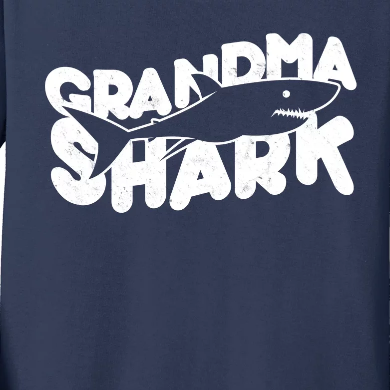 Cute Grandma Shark Kids Long Sleeve Shirt