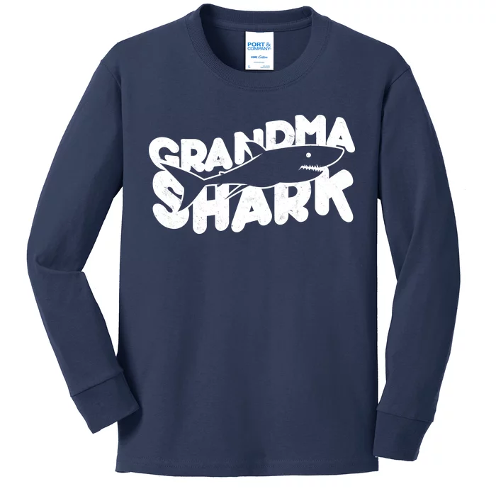 Cute Grandma Shark Kids Long Sleeve Shirt